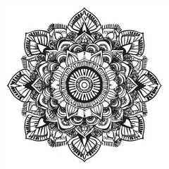Intricate Black and White Mandala Design