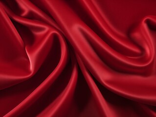 Fototapeta premium Red satin fabric background texture