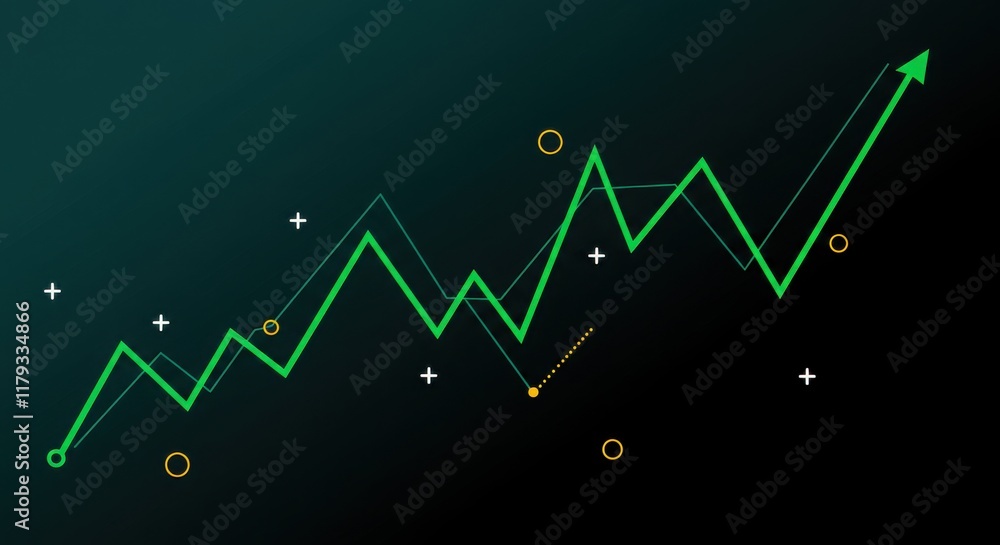 Poster abstract financial growth and data visualization design
