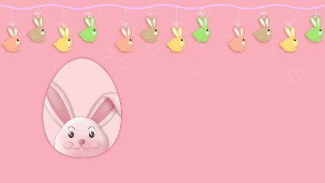 Easter, a template for a banner. Animation, free space for text, background.