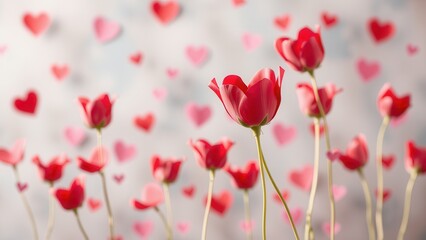 Obraz premium Romantic background with hearts.