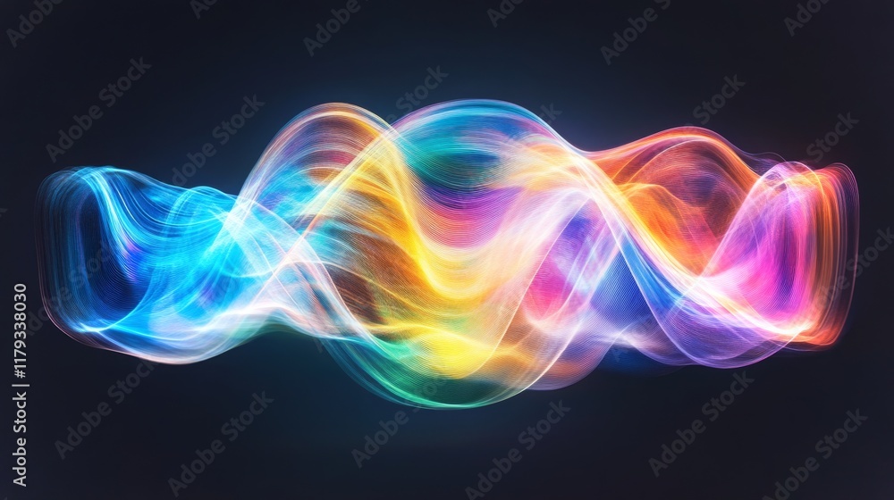 Poster visual representation of ai-driven credit score analytics in vibrant colors and smooth waves