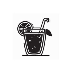 Orange juice glass design logo vector image on white background.