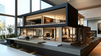 Contemporary Design Studio Floor Plans Visualization