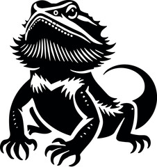 Lizard Vector Black Silhouette Cricut Design for T-Shirt