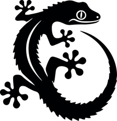 Lizard Vector Black Silhouette Cricut Design for T-Shirt