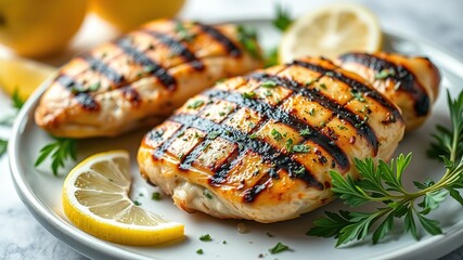 Grilled Lemon Herb Chicken Meal Prep - Healthy & Delicious
