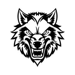 created an iconic logo design with an illustration of a wolf's head