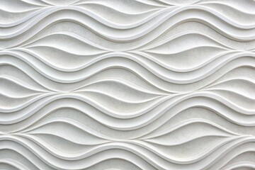 Fototapeta premium Elegant White Wave Pattern Wall Decor Modern Architectural Design