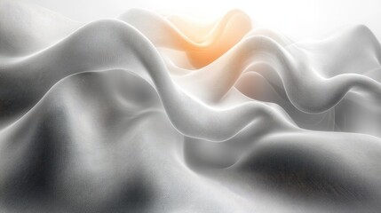 Obraz premium Abstract flowing white fabric texture with light.