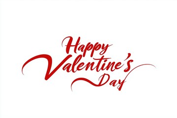 Romantic Valentine's Day Calligraphy: Red Cursive Text on a Clean White Background