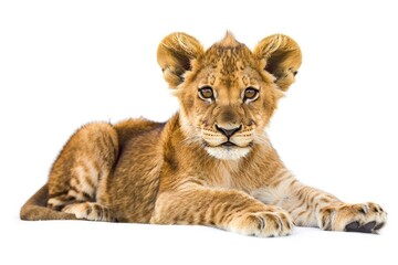 Cute Playful Baby Lion Resting Png Transparent Background Isolated Graphic Resource