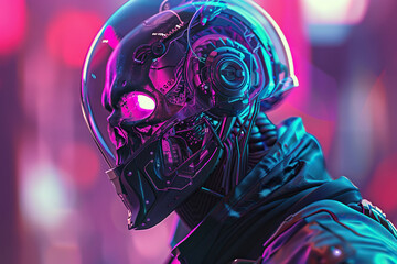 Scary grim reaper with sharp scythe in hell with dark dramatic color, abstract vivid composition consists of fictional unreal fantastic vision on background