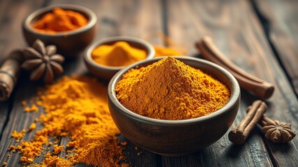 Indian Spice Bowl - Curry Masala Powder Close-Up