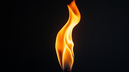 A close-up shot of a single flame burning over a black backdrop.