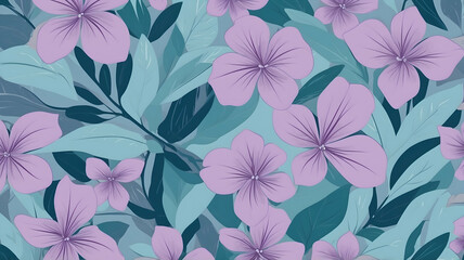 Flower and plants background, minimalist patterns use for graphic design or wallpaper. using colors purple, blue, pink