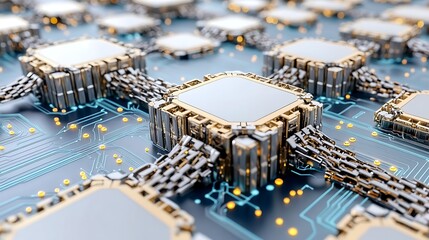 Advanced Technology  Microchip Circuit Board Closeup