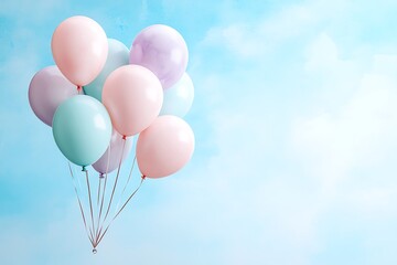 Fototapeta premium Celebrate love this valentine's day with colorful balloons in a bright sky