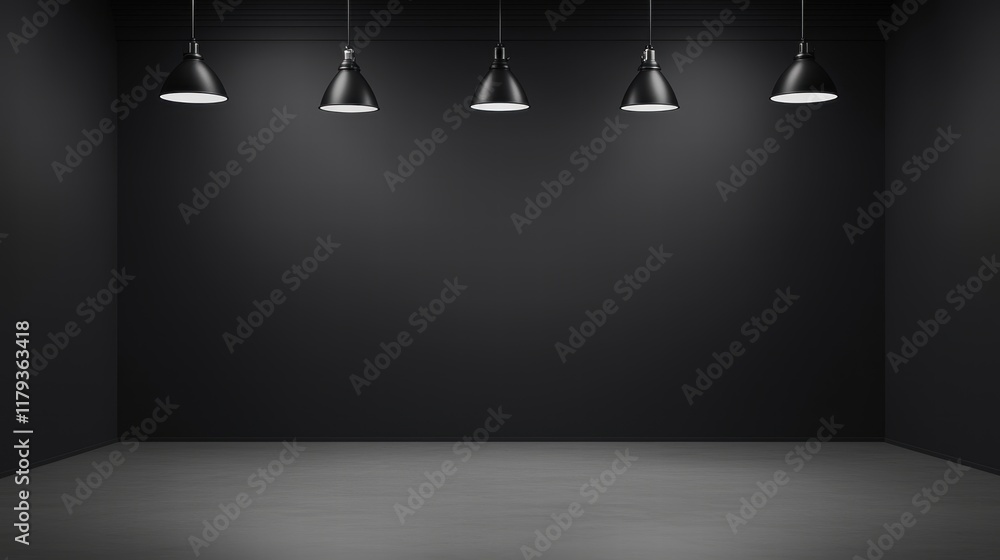 Poster simple gray gradient studio background with minimalist lighting and sleek design elements