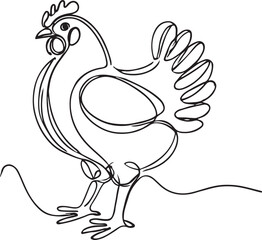 Creative Chicken Line Art Vector. A Sleek, Modern Design for Various Projects