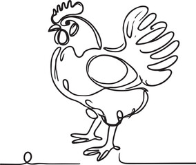 Creative Chicken Line Art Vector. A Sleek, Modern Design for Various Projects