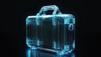 Futuristic Transparent Briefcase: A Digital Render