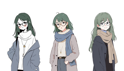 Stylish Characters in Winter Attire