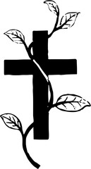 black and white cross
