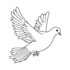 Pigeon line art modern vector Design | black and white drawing of a Pigeon bird