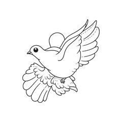 Pigeon line art modern vector Design | black and white drawing of a Pigeon bird
