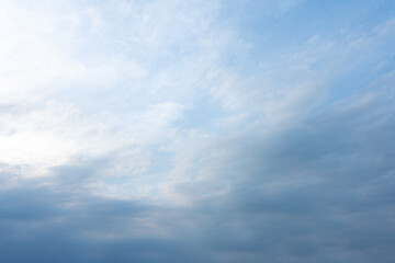 Serene Light Blue Sky with Soft White Clouds Peaceful Atmosphere Natural Background