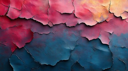 Obraz premium Red Blue Torn Paper Art Background