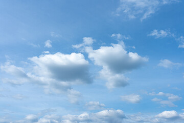 Obraz premium Serene Summer Sky Fluffy White Cumulus Clouds on a Clear Blue Day