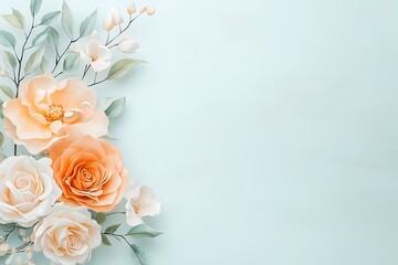 Valentine's day love blooms in nature floral arrangement soft pastel environment