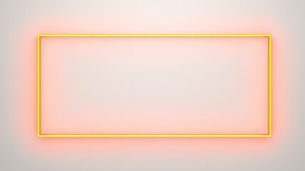 Neon Orange Rectangle Lamps on Gray Wall