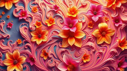 Organic Floral Swirls - Bright Backgrounds, Deep Moods, AI Art