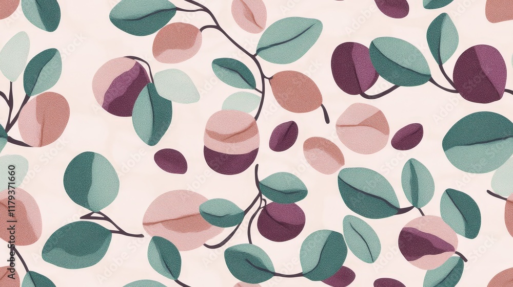 Poster soft floating cherry blossom petals in a seamless pattern for elegant backgrounds and design project