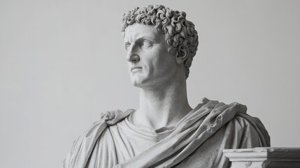 Close-up of a classical marble bust.