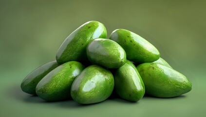Fresh Avocados, Ripe and Ready to Eat, Delicious Green Fruit, Healthy Food Choice, Nutritious, Organic Produce, Stacked Avocados, 