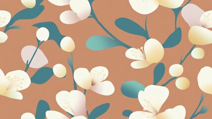 Cherry Blossom Digital Effects with Seamless Branches for Elegant Backgrounds and Textiles