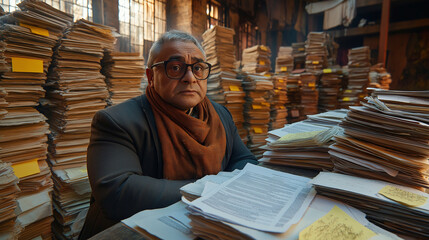 A bureaucrat in his bureaucratic activities.