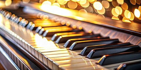 Close-up Macro Photography of Piano Keys, Musical Instrument Details, Black and White Keys Texture