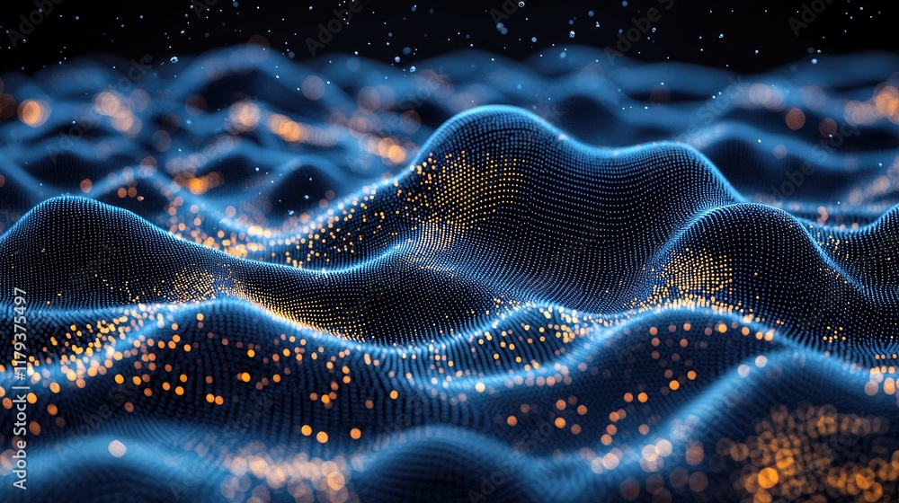 Poster abstract digital wave background: futuristic technology and data visualization