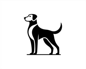 Dog Silhouette logo design vector illustration. Black and white dog logo template	