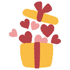 ハートがあふれるプレゼントボックス