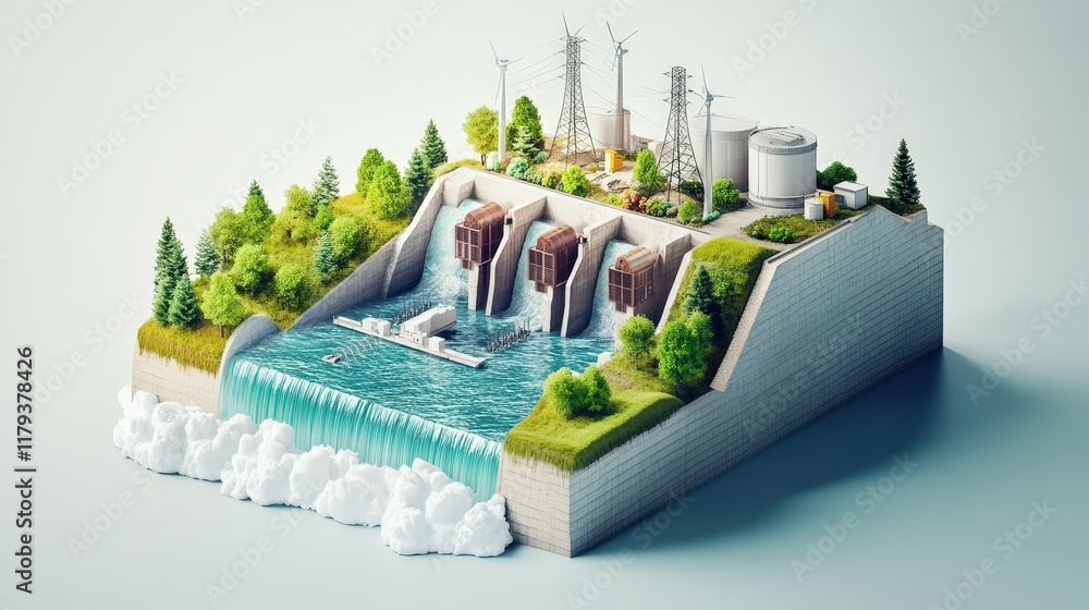 Poster a detailed comparison chart showing the advantages of hydroelectric power over fossil fuels and othe