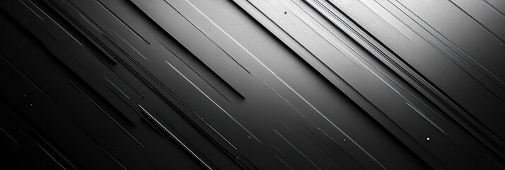 Obraz premium Abstract Dark Grey Diagonal Lines Background, Modern Geometric Design, Sleek Metal Texture