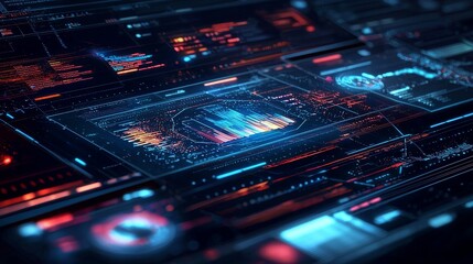 Obraz premium Futuristic Holographic Graphic Design Concept