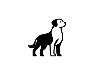 Dog Silhouette logo design vector illustration. Black and white dog logo template	