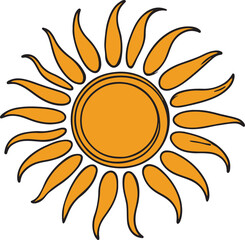 Sun Vector Illustration in Line